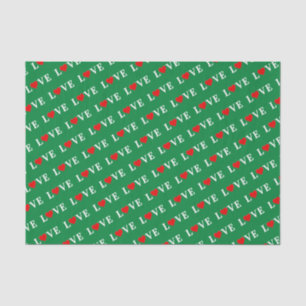 Papel De Seda Retro-Elegante de AMOR Verde
