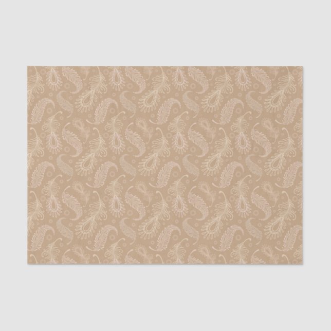 Papel De Seda Retro-feater-pálido-teste padrão (Frente )