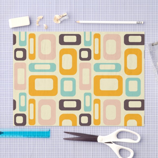 Papel De Seda Retro geometric pattern in light beige background (Arte )