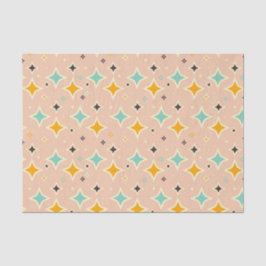 Papel De Seda Retro geometric pattern with teal, orange, black