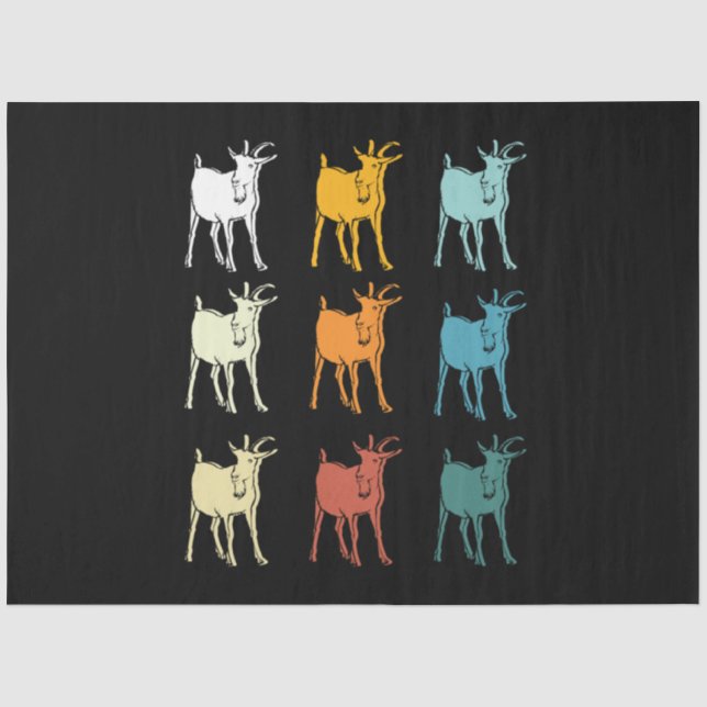 Papel De Seda Retro Grunge Glitch Art Goat Lover (Frente )