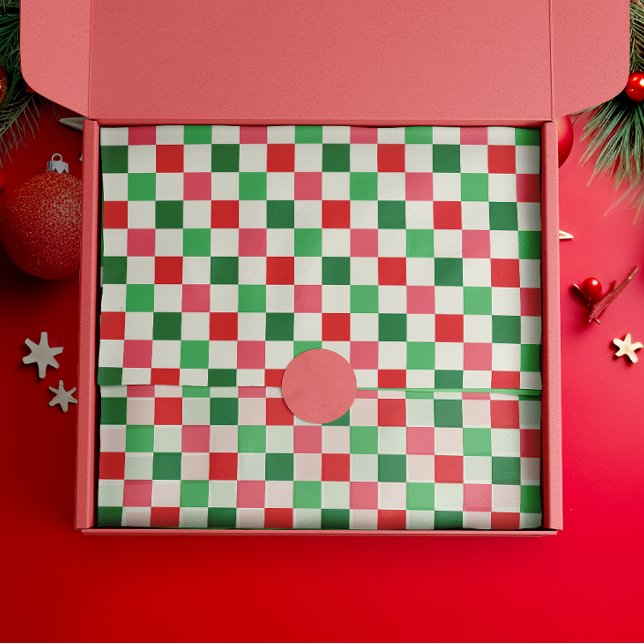 Papel De Seda Retro Holiday Check (Criador carregado)