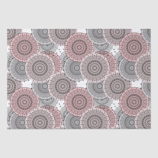 Papel De Seda Retro, padrão retrô, azul e rosa, elegante (Frente )