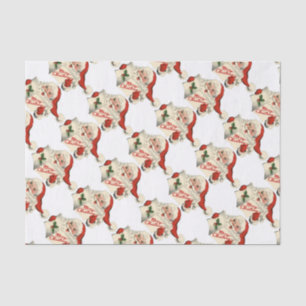 Papel De Seda Retro Papai Noel Cheio