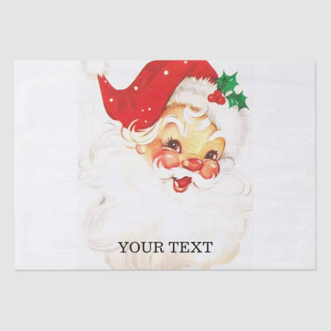 Papel De Seda Retro Papai Noel, doce Natal (Frente )