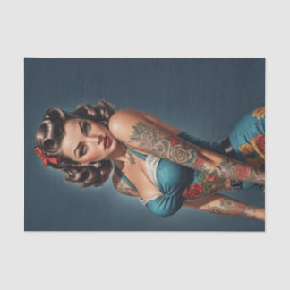 Papel De Seda Retro Rockabilly Pinup Girl Decoupage