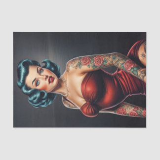 Papel De Seda Retro Rockabilly Pinup Woman Decoupage