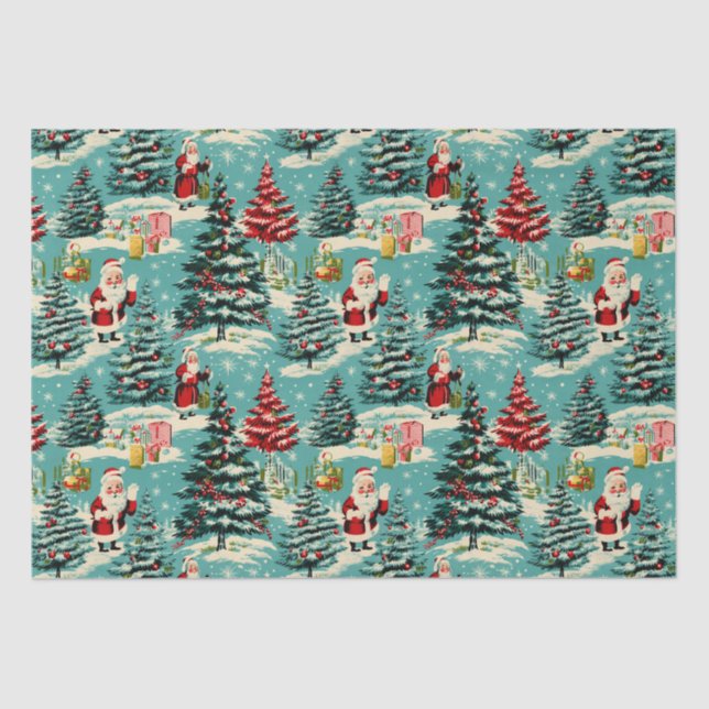 Papel De Seda Retro Santa Wonderland (Frente )