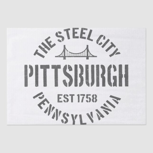 Papel De Seda Retro Steel City Pittsburgh Pensilvânia Yinz (Frente )