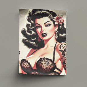 Papel De Seda Retro Tatto Gótico Girl