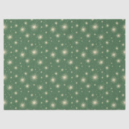 Papel De Seda Retro Vintage Atomic Starbursts on Green