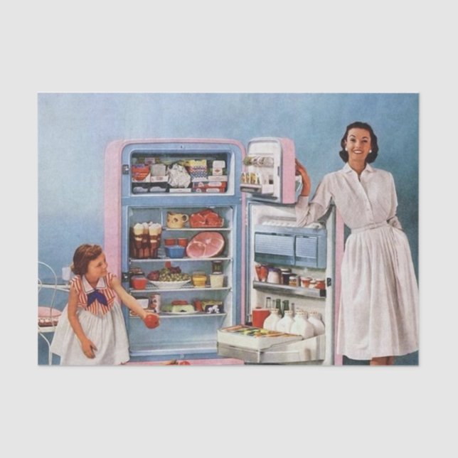 Papel De Seda retro vintage desoupage Lady cozinha (Frente )