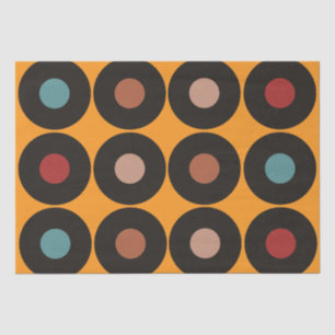 Papel De Seda Retro Vintage Vinyl Record Music