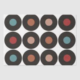 Papel De Seda Retro Vinyl Records Sexta-Feira Aniversário Musica