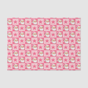 Papel De Seda Retron Rosa Papai Noel Rosa Tartan Xadrez Rosa Nat