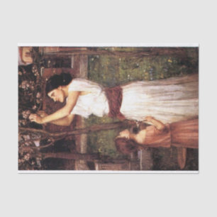 Papel De Seda Reunindo Amêndoas por J W Waterhouse