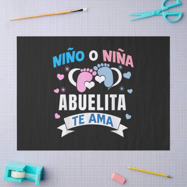 Papel De Seda Revelação de Gênero em Espanhol (Arte )
