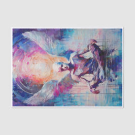 Papel De Seda Reverência & Nascer do Sol, Anjo Guardião Colagem 