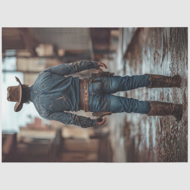 Papel De Seda Revolta do Xerife Ocidental do Cowboy de Disco (Frente )