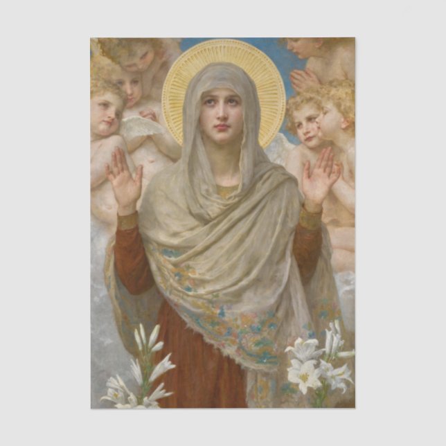 Papel De Seda Reze Por Nós de William Bouguereau  (Frente )