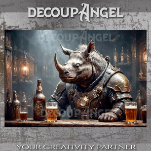 Papel De Seda Rhino Warrior Bebendo Beer #2 - Desligar -