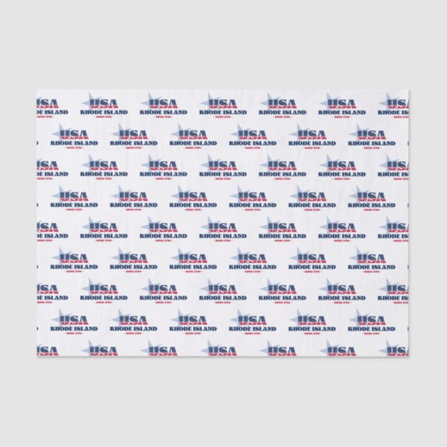 Papel De Seda Rhode Island State Pride Tissue Paper (Frente )