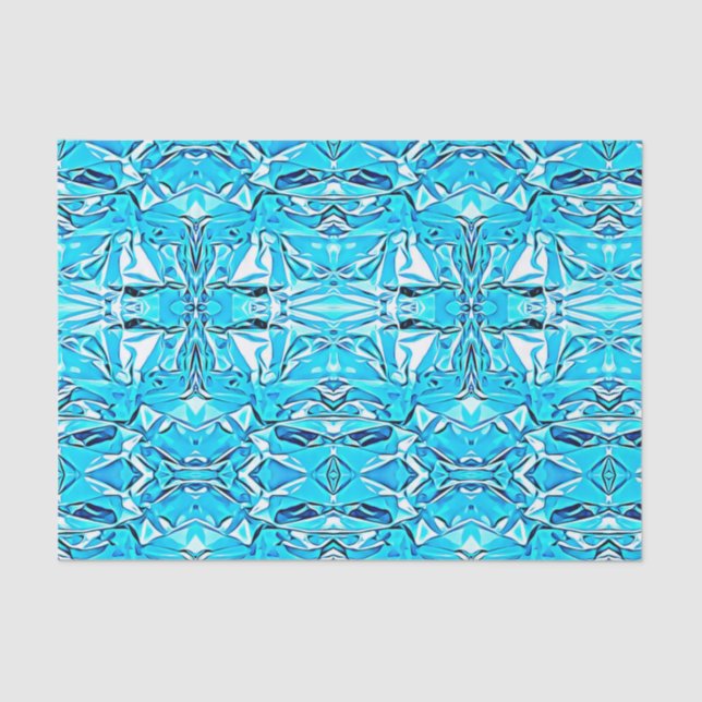 Papel De Seda Rico Azul-Abstrato de Arte bonito (Frente )