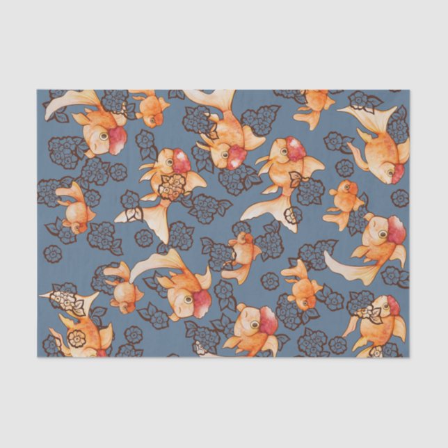 Papel De Seda Rico Oranda Goldfish (Frente )