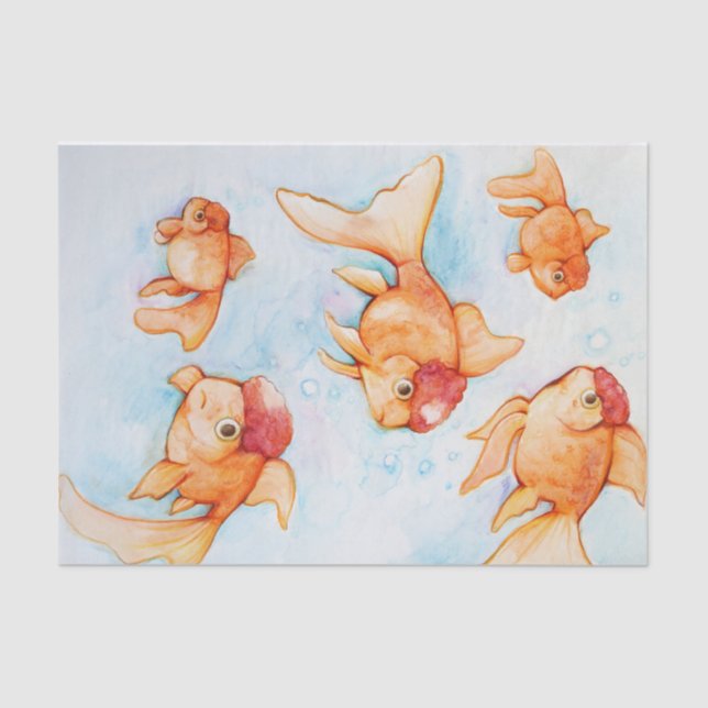 Papel De Seda Rico Oranda Goldfish (Frente )