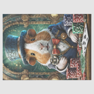 Papel De Seda Rico Pants tem uma Flush, Guiné Pig jogando pôquer