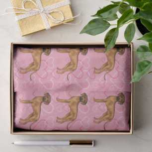 Papel De Seda Ridgeback Dog Love Heart Pink