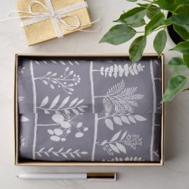 Papel De Seda Ritmo Botânico Silhuetas Botânicas Lavanda Suave
