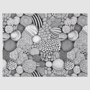 Papel De Seda Ritmo em Preto e Branco – Abstrato Monocromático 6