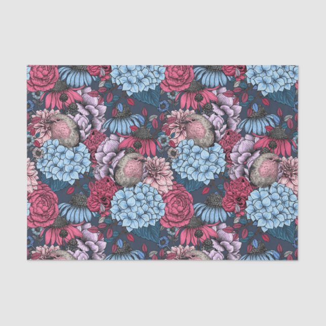 Papel De Seda Robins no jardim (Frente )