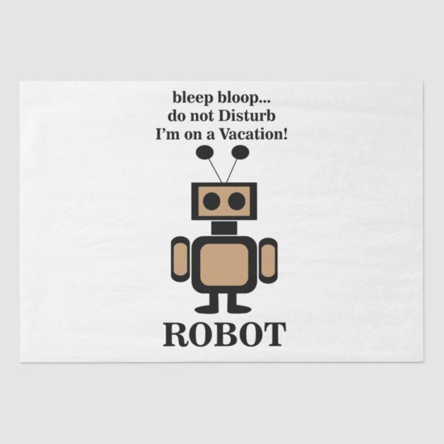 Papel De Seda Robô Robótica Tecnologia Engraçado (Frente )
