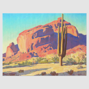 Papel De Seda Rochas Vermelhas e Cactus por Maynard Dixon