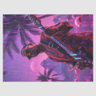 Papel De Seda Rockstar de Flamingo, uma chuva roxa entonada