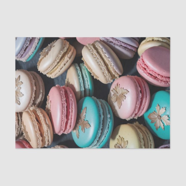 Papel De Seda Rococo French Macarons Decoupage Paper 2 (Frente )