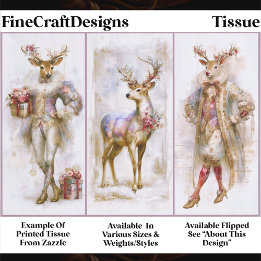 Papel De Seda Rococo Rudolf & Festive Renas Decoupage EQ3R