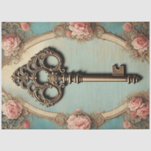 Papel De Seda Rococo Skeleton Key Decoupage Paper - Antiquado