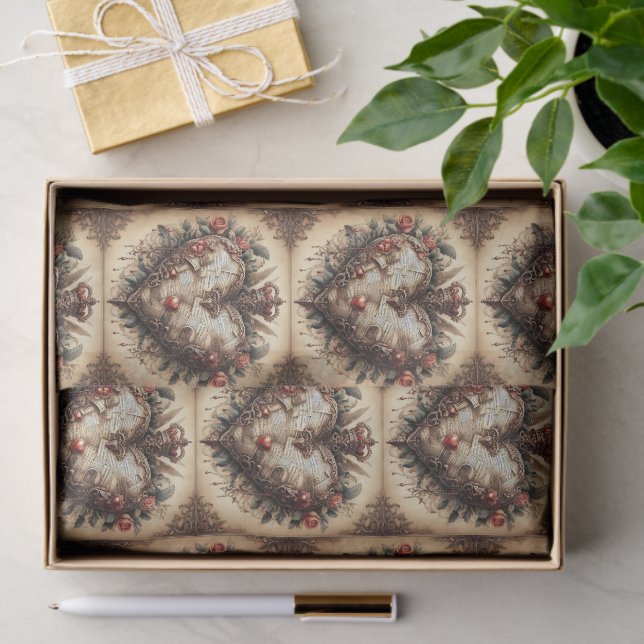 Papel De Seda Rococo Style Heart (Presente)