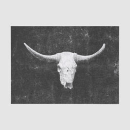 Papel De Seda Rodeo Black E White Rustic Crânio Ocidental