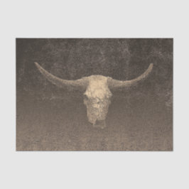 Papel De Seda Rodeo Brown Art Textura Rustic Bull Crânio