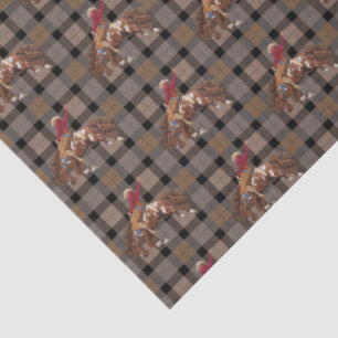 Papel De Seda Rodeo Cowboy Na Xadrez