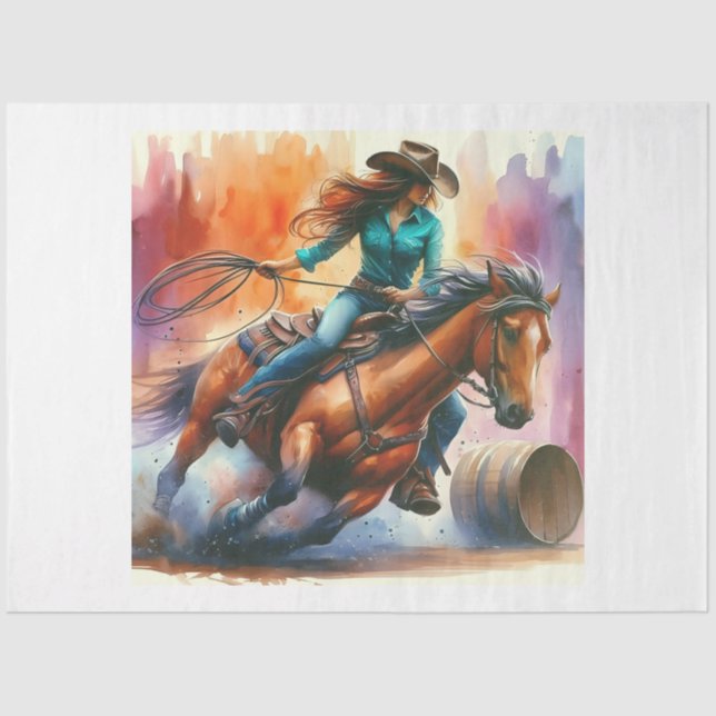 Papel De Seda Rodeo Cowgirl (Frente )