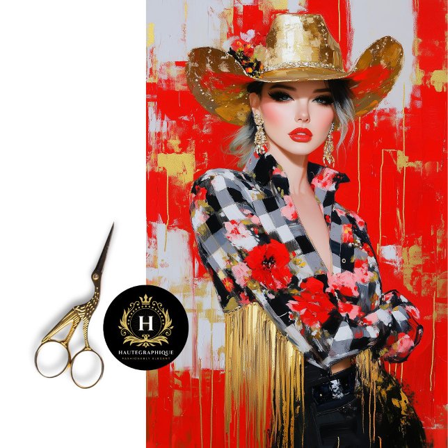 Papel De Seda Rodeo Glam Luxe Western CowGirl Decoupage (Criador carregado)