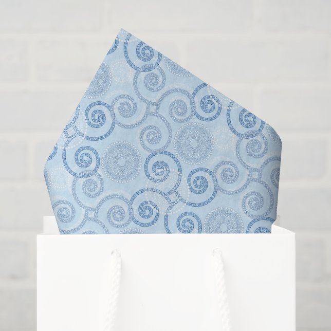 Papel De Seda Rolos Azuis de Férias de Natal  (Sacola de presentes)