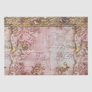 Papel De Seda Rom Rococo Dusty Rosa Antiguidade Romântico