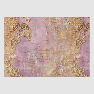 Papel De Seda Rom Rococo Dusty Rosa Antiguidade Romântico