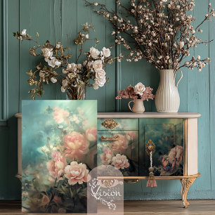 Papel De Seda Romance de Jardim, Floral Peônia